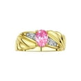 thumbnail image 1 of RYLOS Rings for Women 14K Yellow Gold Angel Wing Birthstone Ring 7X5MM Gemstone &  Diamonds June Pink Ice Jewelry for Women Gold Rings For Women Size 10, 1 of 6