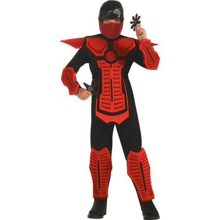Red Ninja Molded Armor Jumpsuit Costume Child