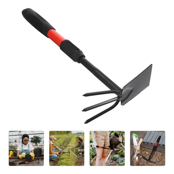 Supvox Multipurpose Gardening Hoe Tool with Sturdy Steel Blade and Long Handle for Home Use 6.5 inches