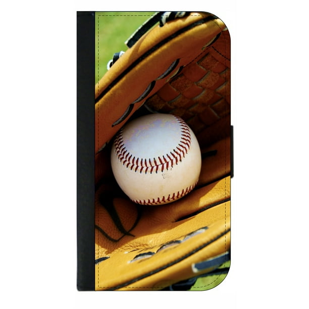 Baseball Glove Wallet Style Cell Phone Case with 2 Card Slots and a Flip Cover Compatible with