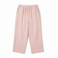 thumbnail image 7 of HongQid Linen Blend Capri Pants for Women Elastic Waist Gingham Print Casual Summer Cropped Trousers With Side Pockets,M, 7 of 7