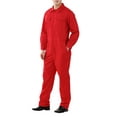 thumbnail image 4 of Toptie Workwear Mechanic Coverall 8.5 oz Polyester Cotton Blend Size Regular-Red-L Regular, 4 of 7