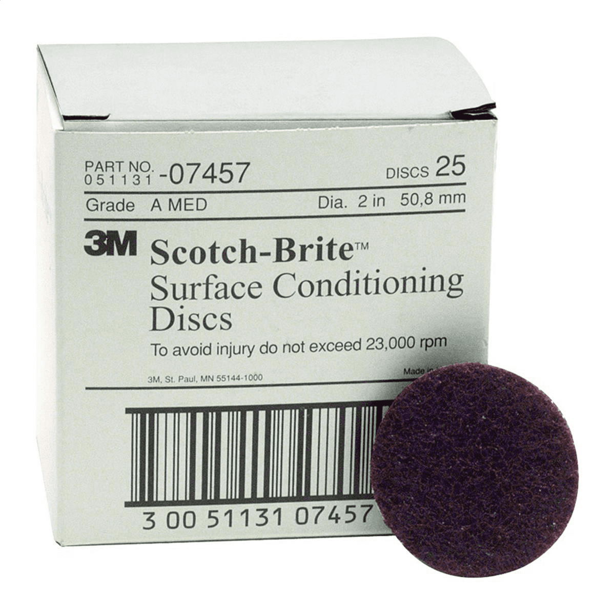 3M 2"MEDIUM DK (25) Hook and Loop