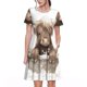 thumbnail image 1 of Easygdp Cute Cow Bath para Vestido Transpirable de Mujer, Vestido Suelto de Manga Corta con Pliegues y Bolsillos para el Verano, 1 of 6