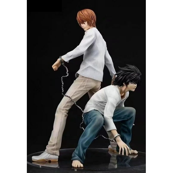 Death Note Choc Électrique Yagami Light & L GK PVC Figurine de Collection Modèle Jouets Cadeau 22cm