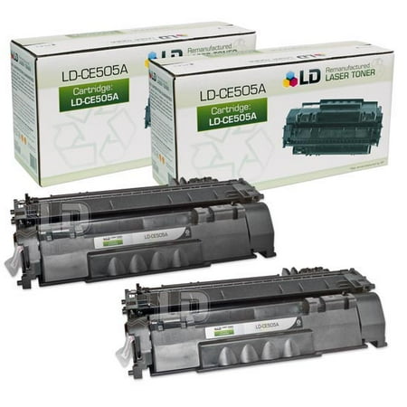 LD © 2pk Compatible Replacement for HP CE505A/05A Black Toner Cartridge for use in LaserJet P2035, P2035n, P2055d, P2055dn & P2055X
