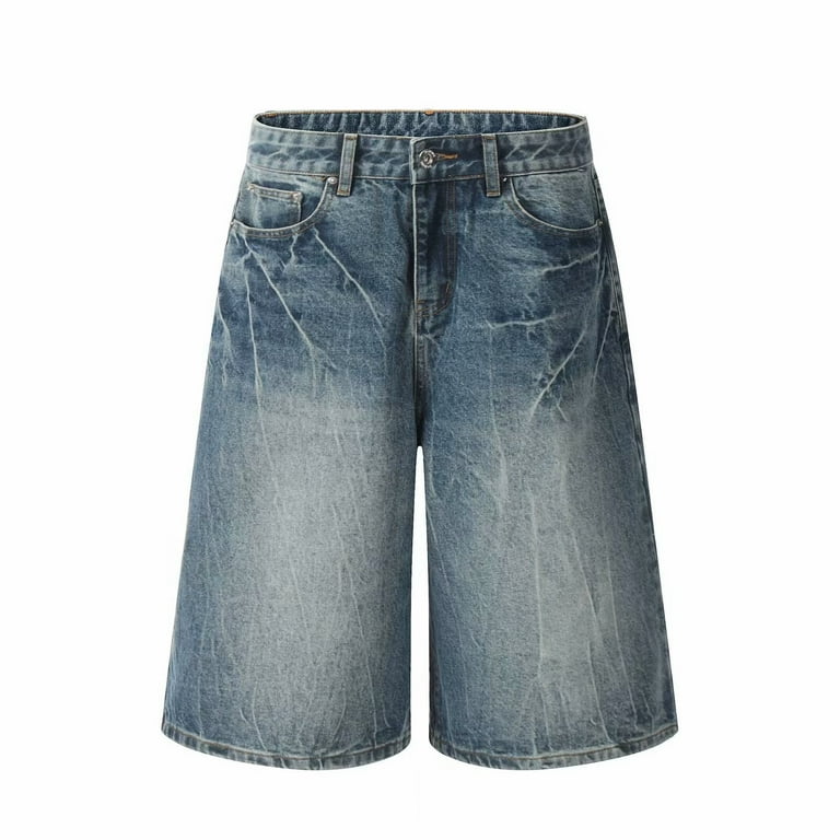 MNCEKFOD Shorts For Men Hop Oversized Denim Shorts Baggy Loose