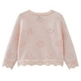 thumbnail image 3 of DHFJKG Coat Girls' Butterfly Knitted Cardigan Lightweight Pure Non Sun Air Conditioning Sweater Coat Little Girls' Sweater Cardigan Olds Long Sleeve Round Neck Stylish Outerwear, 3 of 8