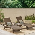 thumbnail image 3 of Bailee Outdoor 3 Piece Armless Wicker Chaise Lounge and Table Set, Mix Mocha, 3 of 10