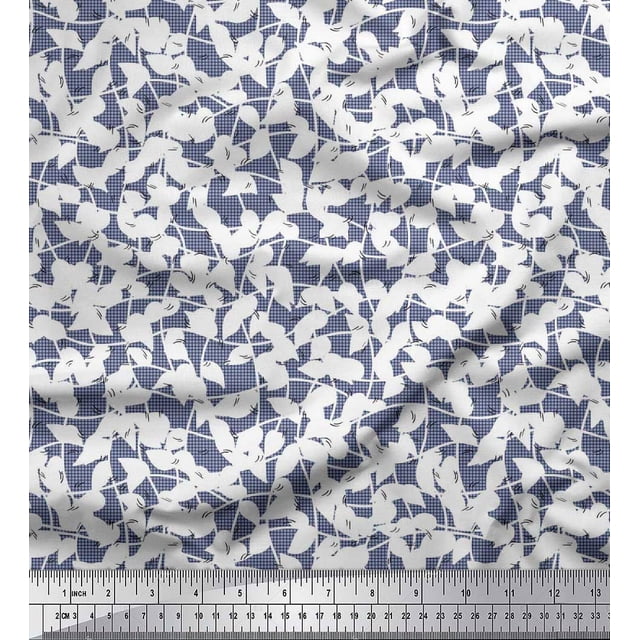 Soimoi Poly Georgette Fabric Branch & Leaves Artistic Decor Fabric Printed Yard 42 Inch Wide