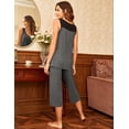 thumbnail image 5 of Ekouaer Capri Pajama Sets for Women 2 Piece Soft Cute Pjs Round Neck Sleeveless Lounge Set for Summer Sleepwear, 5 of 6