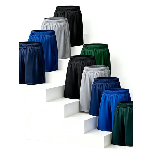 10-Pack Men'S Casual Loose-Fit Quick-Dry Shorts, Elastic Waistband And Drawstring, Workout Shorts With Pockets, Lightweight Men'S Running Shorts