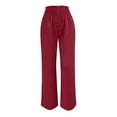 thumbnail image 6 of Gyexs Travel Pants Women High Waist Yoga Pants Baggy Cotton Joggers Womens Clothes, #03 Red, Size XL, 6 of 6