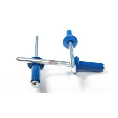 

Chevron Blue 3/16 Blind Pop Rivets Aluminum Large Head with Steel Mandrel Fasteners .250 - .375 Grip Range