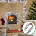 thumbnail image 4 of Rose Gold Elegance Pink Electroplated Christmas Flower Wreath - Flocked PE Pine Needle Rattan Ring Holiday Door Decor, 4 of 7