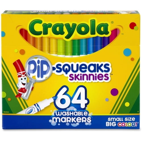 Crayola Pip-Squeaks Washable Markers Conical Marker Point Style - 64 / Set