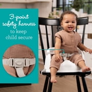 Infantino Simply Modern Booster Seat with 3-Point Safety Harness, Contoured Seat, and Easy-Clean Design for Babies and Toddlers