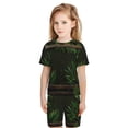 thumbnail image 6 of Lsque Framed Greenery Wall Art Pattern Girls' Sleeve Top and Shorts Snug Fit Cotton 2 Piece Lightweight Pajama Sets-Small, 6 of 6