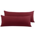 thumbnail image 1 of Cuerpo Almohada Funda con Cremallera Cierre, Juego de 2 Almohada Fundas para Larga Refuerzo Almohada, Suave 1800 Microfibra borgoña Cuerpo (51cmx122cm), 1 of 6
