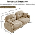 thumbnail image 2 of 74" Oversized Chenille Modular Sectional Loveseat Sofa with High-Density Foam Cushions and Tufted Pleated Cushion Backrest, Upholstered 2-Seater Cloud Couch with 2 Pillow, for Living Room, Camel, 2 of 7