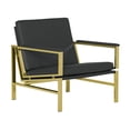 thumbnail image 5 of Studio Designs Home Atlas Mid Century Modern Blended Leather Metal Frame Accent Arm Chair, 5 of 11