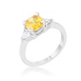 thumbnail image 1 of Jgoodin R08475R-C61-05 Womens Shonda 1.8 CT Canary Cubic Zirconia Rhodium Cushion Classic Statement Ring - Size 5, 1 of 1