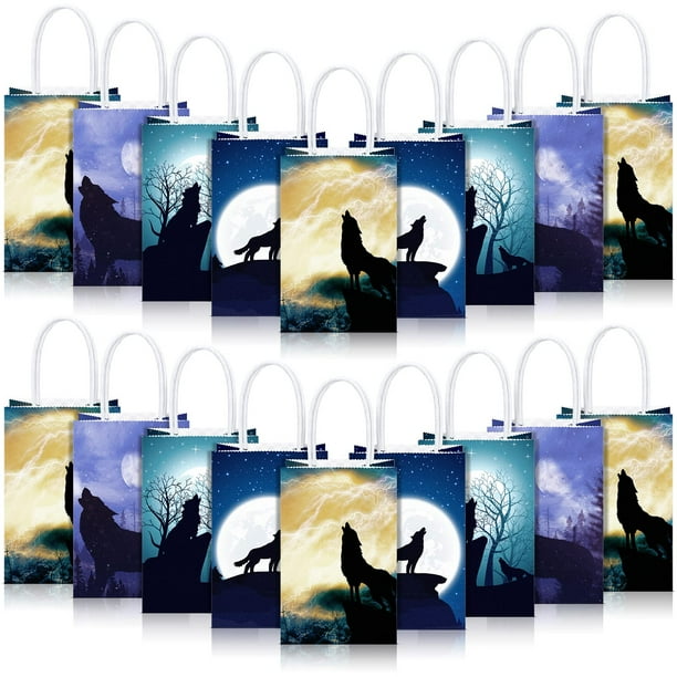 16 Pcs Wolf Treat Bags Wolf Party Bags Goodie Bags Wolf Candy Bags with