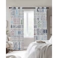 thumbnail image 4 of Ocean Nautical Kitchen Curtains Rustic Anchors Fish Oars Lighthouses Cafe Short Curtains for Bathroom Blackout Window Curtain Grommet Small Window Treatment Drapes for Bedroom Living Room 27.5"x39"x2, 4 of 9