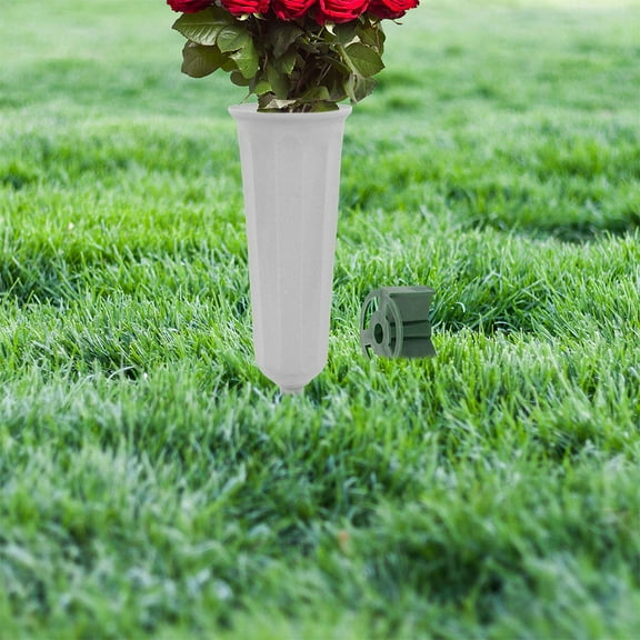 MLINS 15pcs Cemetery Flower Holders Plastic Grave Cone Vase Inserts for Memorial Grave Decoration Tombstone Flower Stand Bracket for Outdoor Lawn and Cemetery Vase Inserts