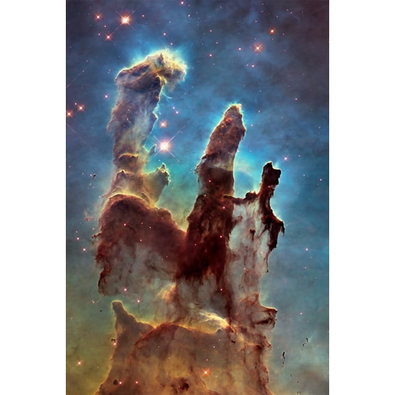 24x36 gallery poster, higher-resolution Pillars of Creation, 2014, Hubble Space Telescope