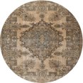thumbnail image 1 of Ahgly Company Tapis d'Intérieur Rond Traditionnel Persan Marron, 4 Pieds Rond, 1 of 6