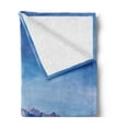 thumbnail image 2 of Landscape Soft Flannel Fleece Blanket, Rocky Mountains Canada Crystal Clear Abraham Lake Picturesque Nature Views Scene, Cozy Plush for Indoor and Outdoor Use, 70" x 90", Multicolor, by Ambesonne, 2 of 5