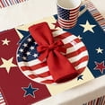 thumbnail image 5 of 250th Anniversary USA Flag Element Linen Placemat, "America" Star & Fireworks Design Patriotic Placemat Decor for 4th of July Independence Day(18x12"), 5 of 5