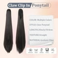 thumbnail image 4 of Claw Clip in Ponytail Extension 20 Inch Long Straight Synthetic Hair Extension for Women Girls, 4 of 10