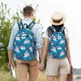 thumbnail image 4 of Disketp Swan On The Pond print Canvas Backpack Lightweight Travel Daypack Student Rucksack Laptop Backpack-, 4 of 5