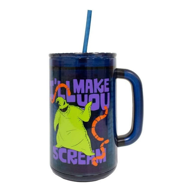 Vaso con Popote Disney El Extraño Mundo de Jack de Plástico I'll Make You Scream 900 ml 1 Pieza