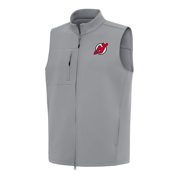 Men's Antigua Gray New Jersey Devils Demand Full-Zip Vest