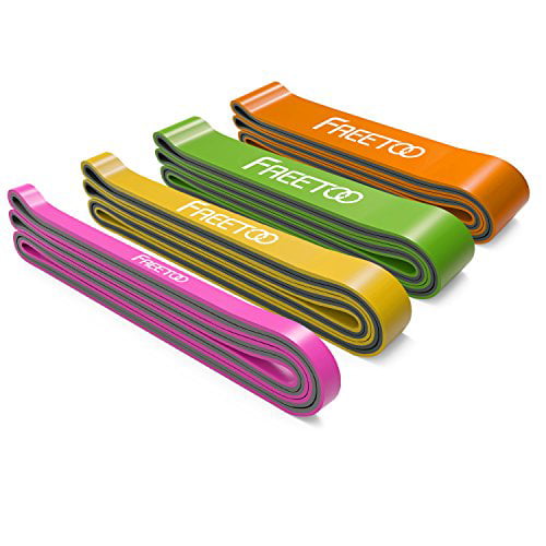 FREETOO Resistance Bands Pull Up Assist Bands Workout Exercise Bands Stretch Bands 100% Natural Latex Best for Body Stretching,Pilates,Resistance Training,Cross Fitness,Yoga and Home Fitness