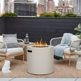thumbnail image 4 of Real Flame Aegean 24" Round Steel Propane Fire Pit Table in Light Sand, 4 of 11