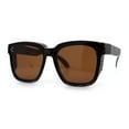thumbnail image 4 of Polarized Fit Over Retro Rectangle Horn Rim Inset Lens Plastic Sunglasses Tortoise - Brown, 4 of 6
