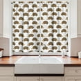 thumbnail image 2 of Ambesonne Hedgehog Kitchen Curtains, Cartoon Porcupines, 55"x45", Caramel Pale Brown White, 2 of 3