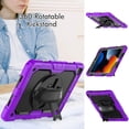 thumbnail image 4 of Case for iPad Air 3rd Generation 2019/iPad Pro 10.5 Inch 2017 with Screen Protector, 360 Degree Rotating Kickstand Hand Strap Heavy Duty Shockproof Cover with Shoulder Strap, Purple, 4 of 7