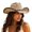 Beige3, variant on Sun Hat with Western Cutout Design and Wide Brim for Beach Travel Outdoor Cowboy Style Lightweight