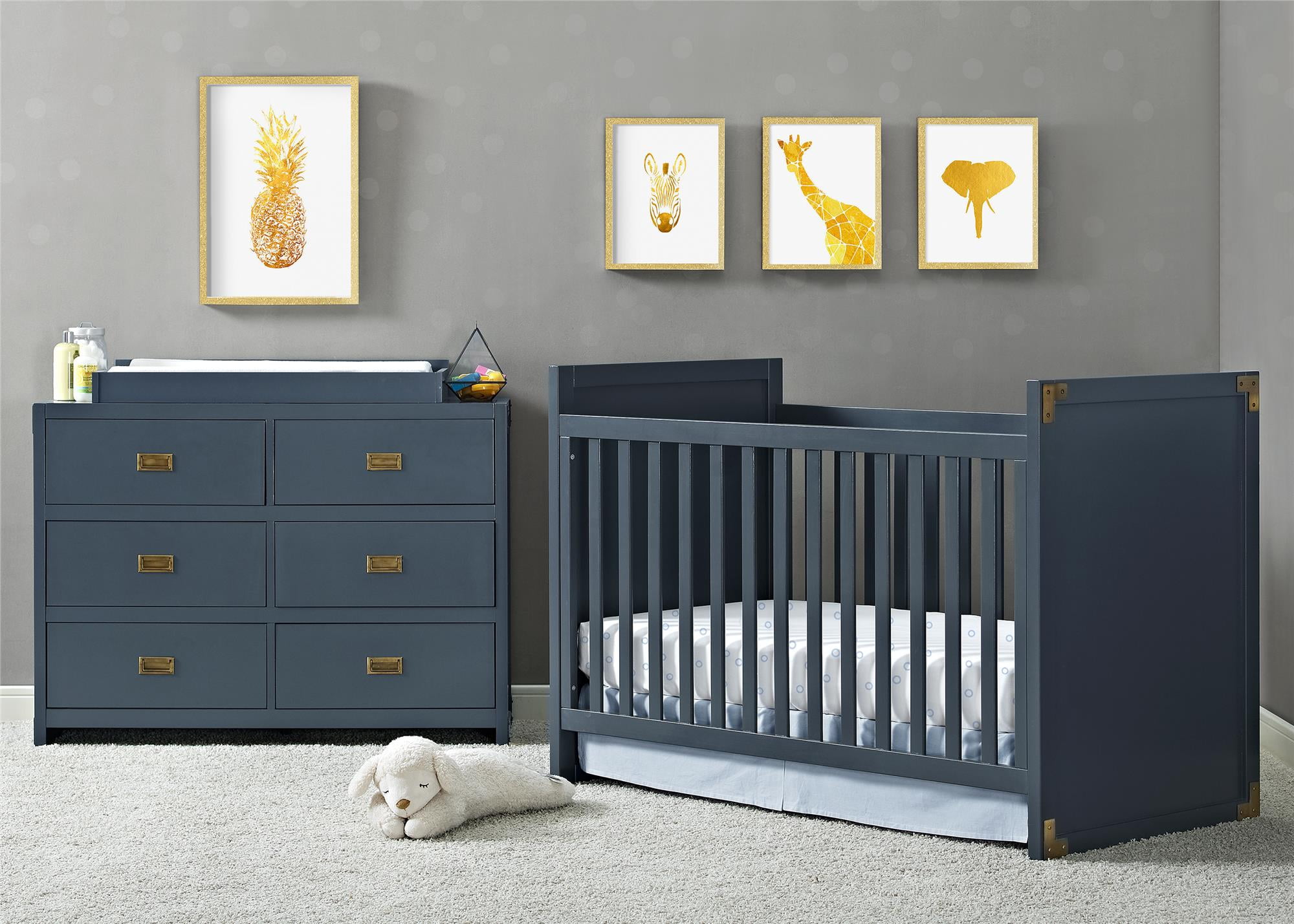 blue baby crib