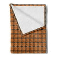 thumbnail image 2 of Abstract Soft Flannel Fleece Throw Blanket, Repeating Pattern with Retro Square Like Elements, Cozy Plush for Indoor and Outdoor Use, 50" x 60", Taupe Vermilion, by Ambesonne, 2 of 5