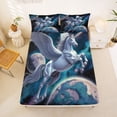 thumbnail image 5 of Erosebridal Girls Unicorn Full Size Sheets,Outer Space Planet Galaxy Aurora Bed Sheets For Kids 4 Pieces, 5 of 6