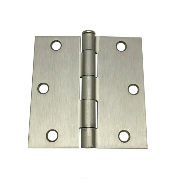 Colester Direct Satin Nickel Door Hinge 3.5 x 3.5 with Square Corner SN - 18 pack