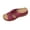 Red, variant on Red Womens Comfortable Slide Sandals Fish Mouth Design Thick Bottom Wedge Heel Slippers Pu Upper Summer Casual Outdoor