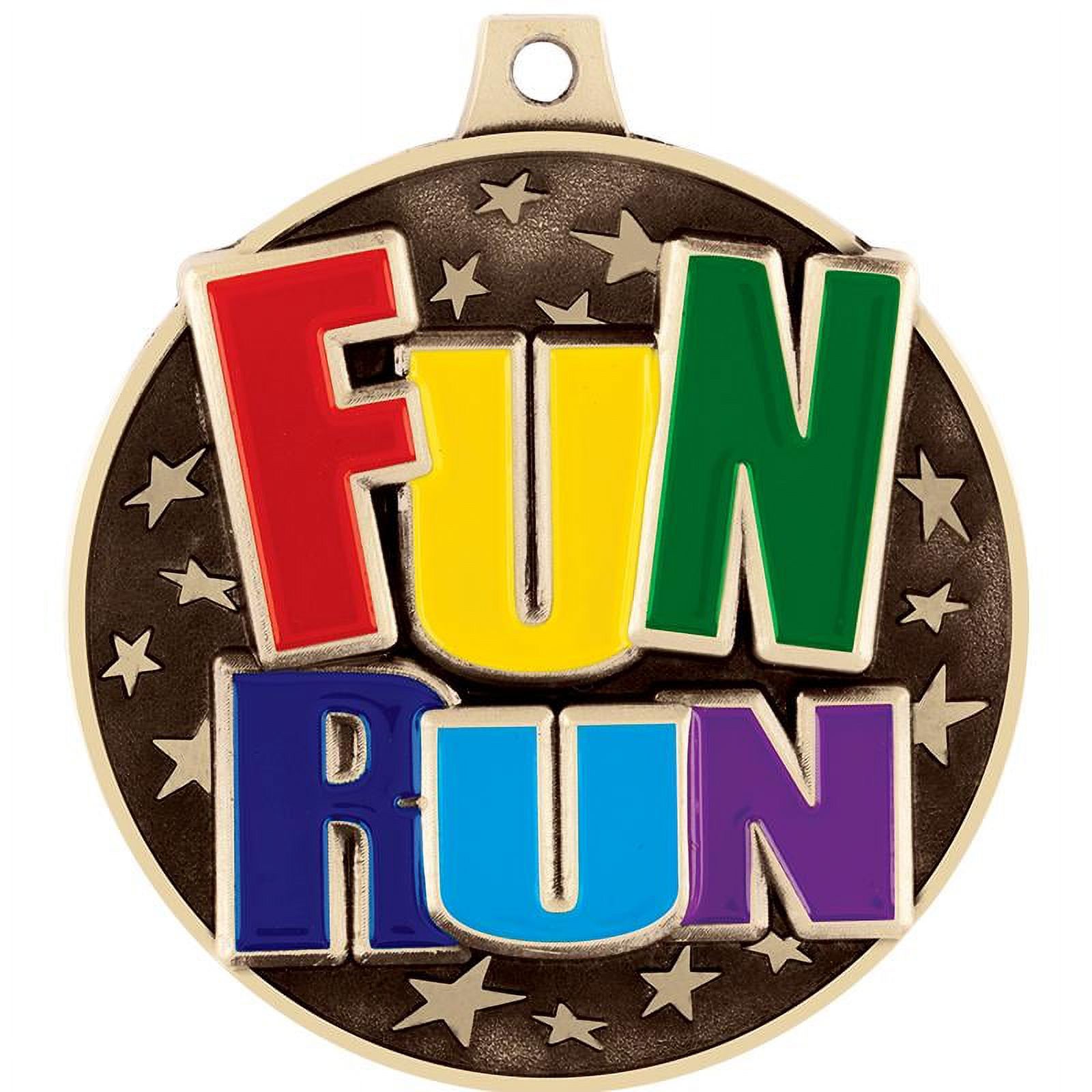 Fun Run Medals, 2" Gold Diecast Fun Run Medal Award 5 Pack