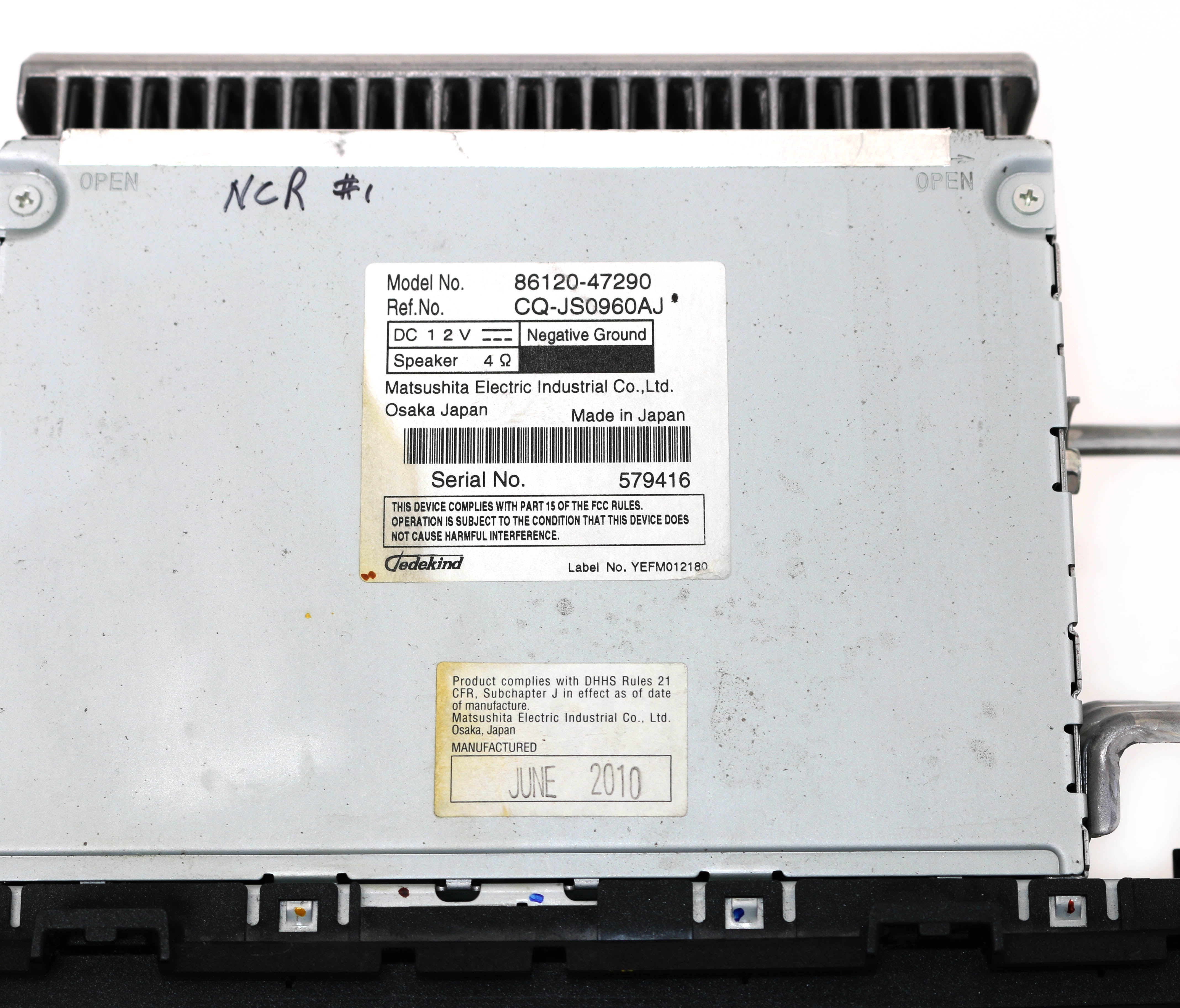 Restored 2010-2011 Toyota Prius AM FM Radio mp3 CD Face ID 51883 86120-47290 (Refurbished)